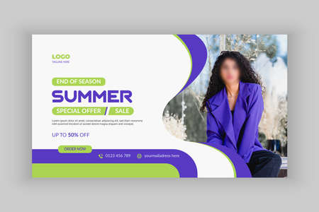 Summer fashion sale social media banner templateのイラスト素材