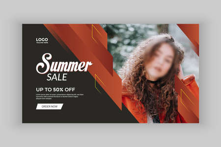 Summer fashion sale social media banner templateのイラスト素材