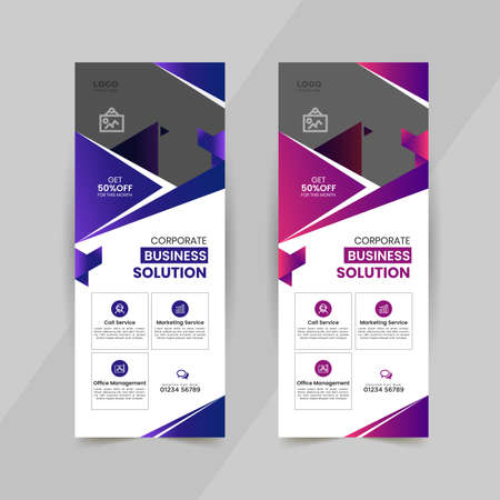 Corporate business rollup  banner template designのイラスト素材