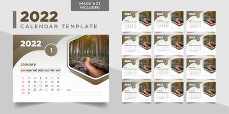 2022 calendar template, desk calendar 2022, 2022 desk calendarのイラスト素材