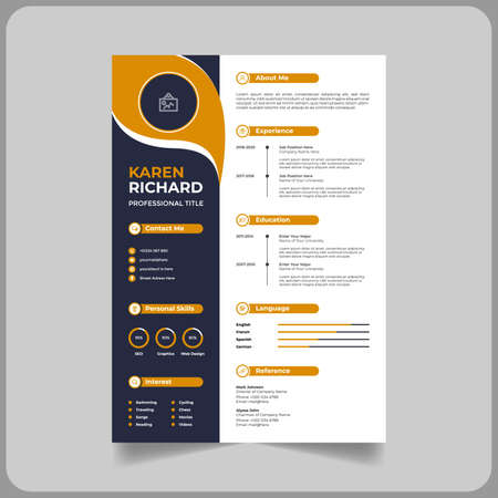 Professional creative cv or resume templateのイラスト素材