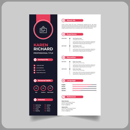 Professional creative cv or resume templateのイラスト素材