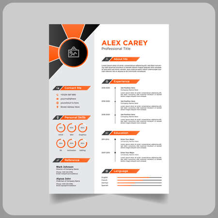 Professional corporate cv or resume templateのイラスト素材