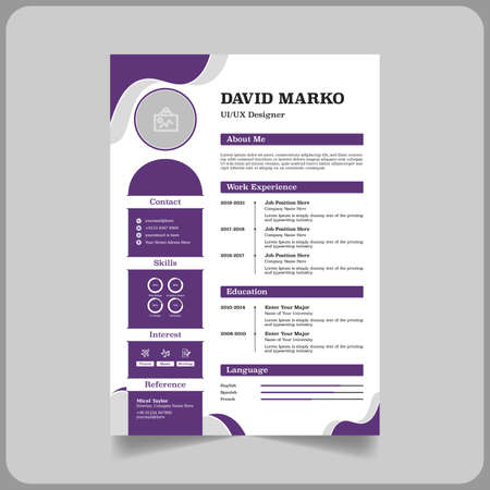 Ui Ux designer cv or resume templateのイラスト素材