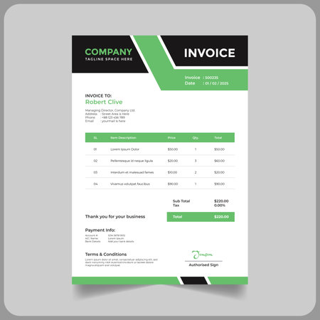Abstract business invoice template in epsのイラスト素材