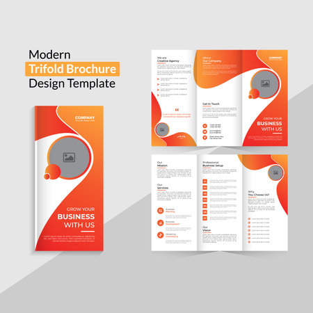 Modern trifold brochure design templateのイラスト素材