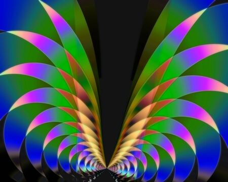 Fractal image resembling a flaring peacock tailの写真素材