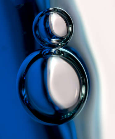 two bubbles in blueの写真素材