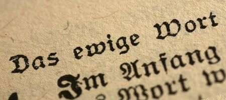 A close up of Jn 1 1 in german bibleの写真素材