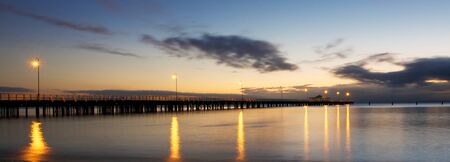 Shorncliffe jetty at before sunrise QLD, Australiaの写真素材