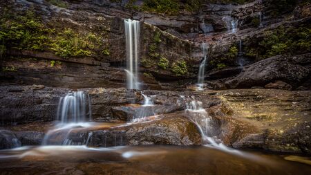 Lower Wentworth Falls in the Blue Montains National Park , Australiaの写真素材