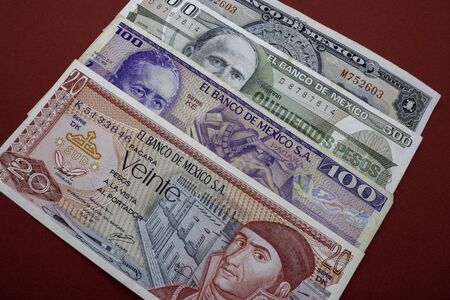 Set of coins and bills that are used as a legal means of paymentの写真素材