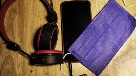 Apparatus are attached to the ears for sound reception.の写真素材