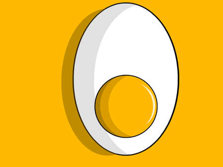 illustration of an egg on a yellow backgroundのイラスト素材