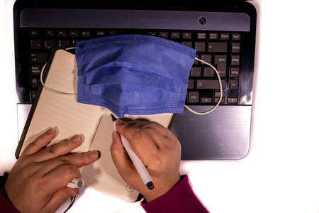 Concept work or study online for coronavirus
