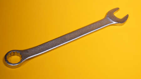 Combination wrench, this manual tool that is used to tighten bolted elements using screws or nuts with hexagonal heads mainly.の写真素材