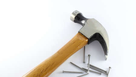 Striking tool for driving and removing nails. It has a head, square or round on one side and pointed...