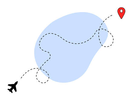 Airplane route from one point to another