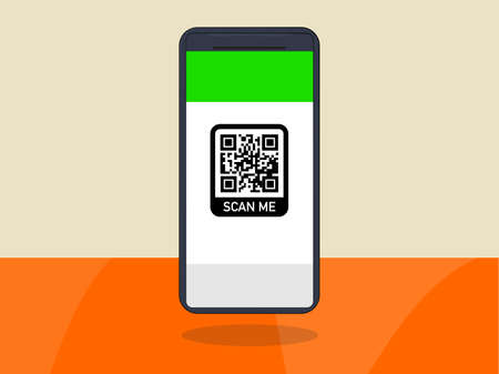 cell phone or smartphone with a qr code to scan