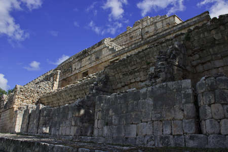 Ruins of Campeche, pyramids of EdznÃ¡ is a Mayan archaeological site. Campeche, MexicoDecember 28,...