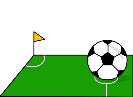 Soccer ball on the field, which is outside or insideのイラスト素材