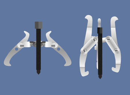 Metal tool, its name is pulley extractor and it is used in the construction industryのイラスト素材