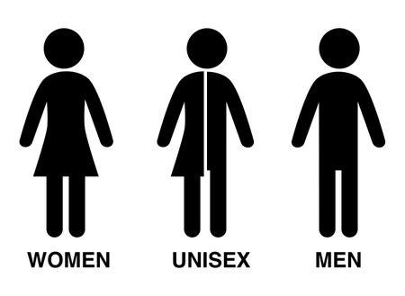 Symbol of people who identify themselves with different sexual preferences, which is used to identify a bathroomのイラスト素材