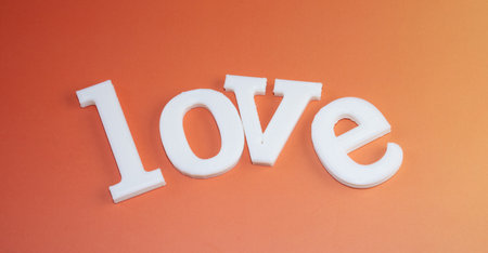 Sign or letter words that say love, for the day of love and friendship, text