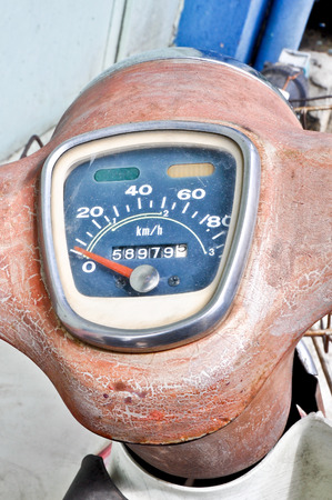 old motorcycle analog speed meterの写真素材