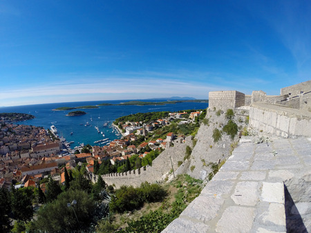 Coastal City with Harbour Panoramaの写真素材