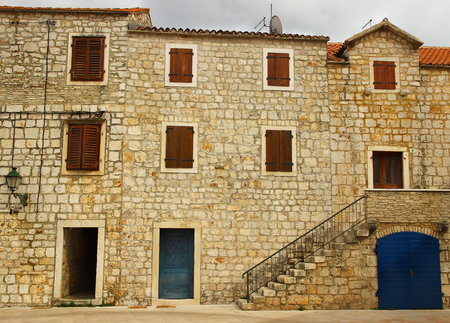 Old House Made of Stones with Stairsの写真素材