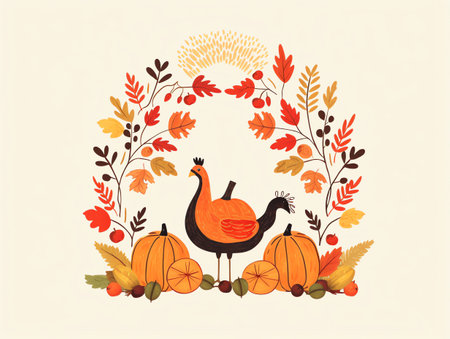 Happy thanksgiving holiday celebrate background, for greeting cardの素材