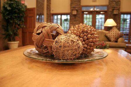 bamboo ball and other bamboo stuff in nice decorated living roomの写真素材