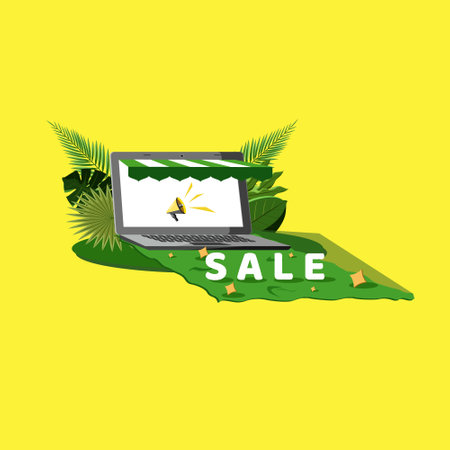 Vector illustration of discount sales, material design for advertisingのイラスト素材