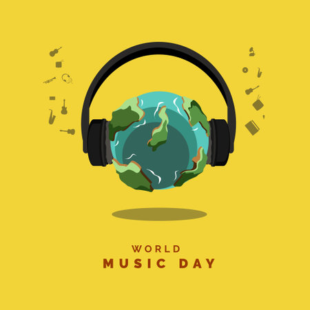 World Music Day, image design for theme musicのイラスト素材