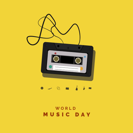 World Music Day, image design for theme musicのイラスト素材