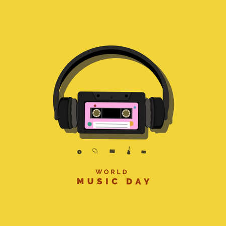 World Music Day, image design for theme musicのイラスト素材