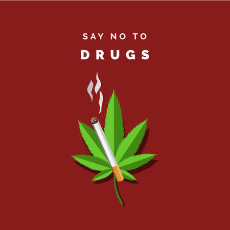 Say no to drugs, drug ban campaign design and negative impactsのイラスト素材