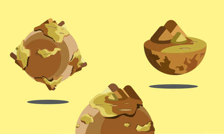 Vector illustration of a full set of earth and dry seasonのイラスト素材