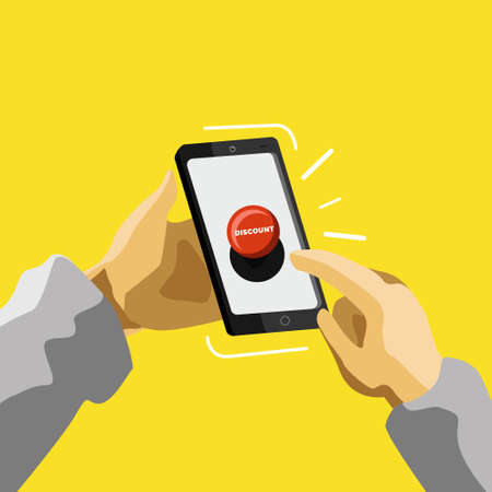 Vector illustration of discount sales, material design for advertising