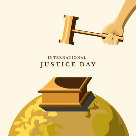 International Justice Day, vector illustration design for the theme of the international justice day project eventのイラスト素材