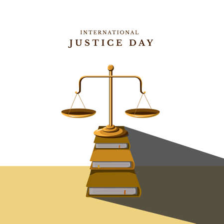 International Justice Day, vector illustration design for the theme of the international justice day project eventのイラスト素材