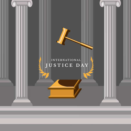 International Justice Day, vector illustration design for the theme of the international justice day project eventのイラスト素材