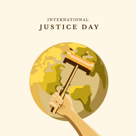 International Justice Day, vector illustration design for the theme of the international justice day project eventのイラスト素材