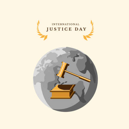 International Justice Day, vector illustration design for the theme of the international justice day project eventのイラスト素材