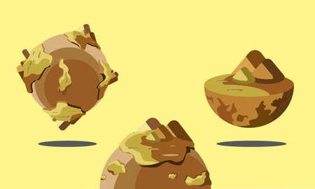 Vector illustration of a full set of earth and dry seasonのイラスト素材