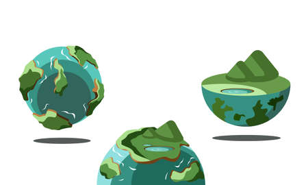Beautiful green earth vector illustrationのイラスト素材