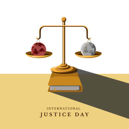 International Justice Day, vector illustration design for the theme of the international justice day project eventのイラスト素材