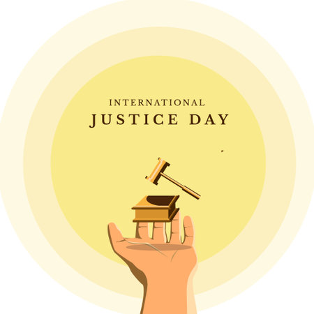 International Justice Day, vector illustration design for the theme of the international justice day project eventのイラスト素材