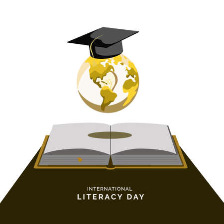 International Literacy Day, design for theme education and scienceのイラスト素材